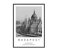 Budapest Travel Print Budapest Wall art Black and white Poster A3 Print only 29.7 X 42cm (11.7x16.5inch)