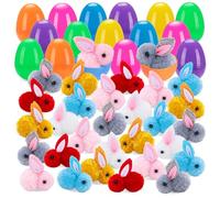 Budbof - 24 Pack Easter Egg Fillers, Bunny Stuffed Animal, Easter Eggs, Stuffed Toys for Boys and Girls, Easter Baskets, Party Favors