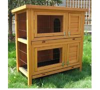 Budbury Farm RABBIT HUTCH - DOUBLE (RH032), RED