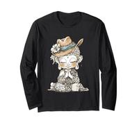 Buddah Meditation Cowboy Hat Leopard Outfit Long Sleeve T-Shirt