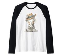 Buddah Meditation Cowboy Hat Leopard Outfit Raglan Baseball Tee