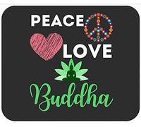 Buddh Peace Love Zen Yoga Lover Buddhist Mantra Diwali Mouse Mat Portable Mousepad Non-Slip Mouse Pads For Pc Work Office 25X30Cm