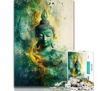 Buddha 1000 Piece Jigsaw Puzzles for Teenagers,Stress Reliever Staycation Kill Time with Matching Poster And Trivia Sheet 38x26cm