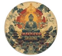 Buddha 1000 Piece Jigsaws Puzzles Round Puzzle for Adults Creative Challenging & Educational Art 1000pcs (67.5x67.5cm)