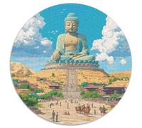 Buddha 1000 Piece Round Jigsaw Puzzle Creative Seeking A Challenging And Relaxing Activity Games for Adults And Kids 1000pcs (67.5x67.5cm)