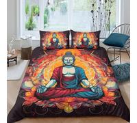Buddha 3D Printed Duvet Cover Set Art Quilt Cover 2 Pillowcases Bedding Set Soft Microfiber with Zipper Closure 3 Pcs for Children's And Adults King(220x240cm)