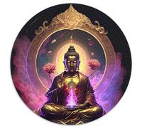 Buddha Adult Jigsaw Puzzles 1000 Pieces 1000 Piece Round Jigsaw Puzzle Family Interactive Game, Craft Gift with Colorful Artwork (Size 67.5x67.5cm)