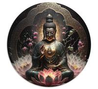 Buddha Adult Jigsaw Puzzles 1000 Pieces 1000Pc Adults Round Jigsaw Puzzle Relax & Challenge, Colorful Home Decor Art, for Friends (Size 67.5x67.5cm)