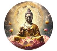 Buddha Adult Jigsaw Puzzles 1000 Pieces 1000Pc Adults Round Jigsaw Puzzle Relax & Challenge, Colorful Home Decor Art, for Friends (Size 67.5x67.5cm)