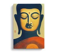 Buddha Aglow Canvas Print | Gallery Wrapped 30mm Frame Wall Art | 30x20 inches | Ready to Hang | Modern Religious Picture | Living Room Bedroom Lounge Office
