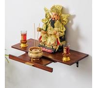 Buddha Altar Cabinet Buddha Shrine,Home Guan Gong God Of Wealth Buddha Display Platform Statues Base,Wall-mounted Offering Table Meditation Table Prayer Altar,Chinese Fengshui Statue Display Cabinet