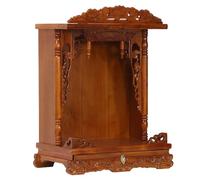 Buddha Altar Cabinet, Solid Wood Wall-Mounted Niche with Pull-Out Storage for Home and Temple Offering, 23.2 x 15.7 x 34.2 Inches, Space-Saving Design