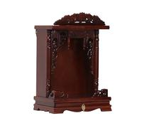 Buddha Altar Cabinet, Solid Wood Wall-Mounted Niche with Pull-Out Storage for Home and Temple Offering, 23.2 x 15.7 x 34.2 Inches, Space-Saving Design