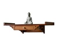 Buddha Altar Meditation Table, Wall-Mounted Personal Shrine with Telescopic Tray, Prayer Offering Shelf, Guanyin Display Pedestal, Pooja Stand for Spiritual Practices