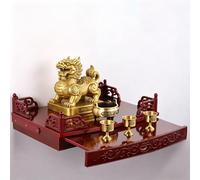 Buddha Altar Shelf Shrine, Wooden Wall - Mounted Altar Table with Pull-Out Board,Chinese Style God of Wealth Pagoda Shelf, Statue Display Cabinet(50x14x36cm)