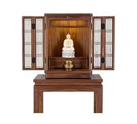 Buddha Altar Shelf Wall Mounted Buddhist Niche Hanging Cabinet, Chinese Style Shrine Supply Platform for Home Worship
