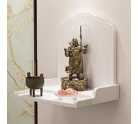 Buddha Altar Shelf, Wall Mounted Wooden Shrine for Home Décor, Space-Saving Offering Table for Guan Gong, God of Wealth, Modern Pagoda Niche Cabinet