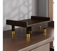 Buddha Altar Table, Bamboo Meditation Table with Pull-Out Shelf for Spiritual Practices and Prayer, Desktop Buddhist Shrine (39cm/15.3in)