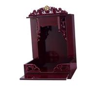 Buddha Altar Tabletop Shrine Cabinet Chinese Home Temple Office Statue Stand Feng Shui Ornament Buddhist Display Stand, 12inch No Plaque
