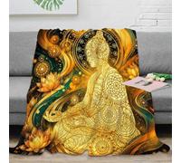Buddha art fleece throw blanket soft microfiber sofa decor | 80×90inchplush microfiber touch lightweight warmth sofa bedding cozy lounge