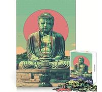 Buddha at Kamakura Poster Jigsaw Puzzles 1000 Pieces Clear Thinking Calm Downtime Precise Edges Chic Xmas Gift (50x75cm)