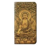 Buddha Bas Relief Art Graphic Printed PU Leather Flip Case Cover For Motorola Moto E6, Moto E (6th Gen)