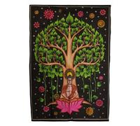 Buddha & Bodhi Tree Cotton Wall Art 70X110Cm - Spiritual Decor