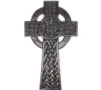 Buddha-Buddha Celtic Cross Wall Decor, Hand Carved Interlace Design, Traditional Irish Religious Art