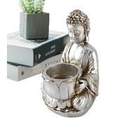 Buddha Candle Holder - Resin Tea Light, Meditating Figurine, Zen Prayer Ornament, Decorative Candle Stand | Meditation Buddha Tealight Holder for Home Garden Patio Indoor Outdoor Backyard