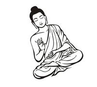 Buddha Decorative Removable Wall Sticker PVC Decal for Home Bedroom