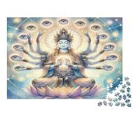 Buddha Deity-spiritual Meditation Art 1000 Piece Jigsaw Puzzles for Adults Featuring Artistic Design Jigsaws for Adults Thousand-Hand Deity As A Mind Relaxation Puzzle for Holiday Activity 70x50cm/100