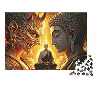 Buddha Demon Jigsaw Puzzles 1000Pc Recycled Material Meditation Art Puzzle for Boy & Girl Fun Present & Activity for Home Ideal for Child‘s Birthday Gift 52x38cm/1000pcs