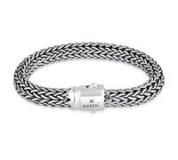 Buddha designed silver bracelet for men by Kuzzoi, handmade bracelet made of solid 925 sterling silver, exclusive men's bracelet with kuzzoi engraving, 10 mm wide, 66 g heavy, 335204