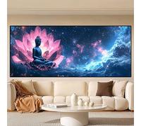 Buddha Diamond Art Painting, 5D Flower Diamond Painting kit, Large 120x60cm/24x48in Dimond Art for Adults, DIY Crystal Art Gem Embroidery Crafts kits, Hobbies for Adults Women, Home Wall Decor 0R-99