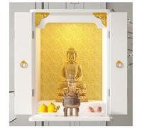 Buddha Display Cabinet - Wall-Mounted Altar Shelf for Ancestral Tablets, Personal Shrine Stand, Meditation Table