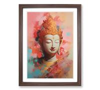 Buddha Expressionism No.4 Framed Wall Art Print, Ready to Hang Picture for Living Room Bedroom Home Office, Walnut A2 (48 x 66 cm)