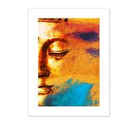 Buddha Face Gold Collage Art Print Canvas Premium Wall Decor Poster