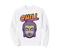 Buddha Face with Chill Street Style Text Sweatshirt