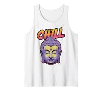 Buddha Face with Chill Street Style Text Tank Top