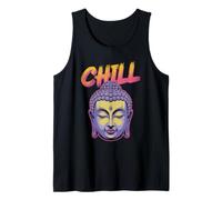 Buddha Face with Chill Street Style Text Tank Top