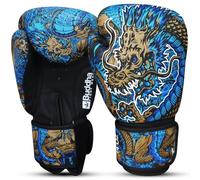 BUDDHA FIGHT WEAR Blue Dragon Boxing Gloves for Training and Sparring in Muay Thai Kickboxing Fitness - Men and Women - 400 ml