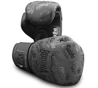 Buddha Fight Wear. Boxing Gloves Specially Designed for Boxing, Muay Thai, Kick Boxing and MMA Model Top Premium Matte Black 14 Oz