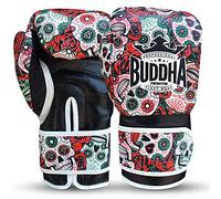 BUDDHA FIGHT WEAR - Mexican Boxing Gloves - Muay Thai - Kick Boxing Synthetic Leather - GS-3 Inner Padding - Impact Protection - Red Color - Size 16 Oz