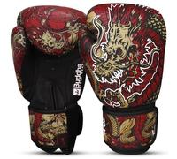 BUDDHA FIGHT WEAR Red Dragon Boxing Gloves Designed for Training and Sparring in Muay Thai Kickboxing Fitness - Men and Women - 300ml