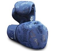 Buddha Fight Wear. Training and Combat Gloves, Special Edition, Handmade, Boxing, Muay Thai, Kick Boxing and MMA Model Top Premium Navy Blue Matte 10 Oz