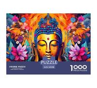 Buddha Floral Art Durable Thick Paper Interesting Brain Challenge, Perfect for Adults Looking for Relaxing Hobby at Home 52x38cm/1000pcs