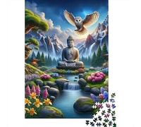 Buddha Garden Owl1000 Piece Premium Cardboard Jigsaw Puzzle Adults Teens Brain Training Puzzle Fun Home Activity Stress Relief Gift 70x50cm/1000pcs