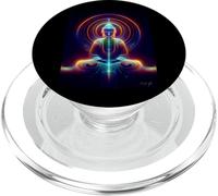 Buddha Glow Design Mindful Style Futuristic Meditation PopSockets PopGrip for MagSafe