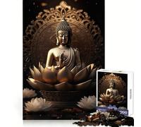 Buddha Golden Shrine Jigsaw for Adults1000 Pieces Cognitive Skill Soothing Downtime Solid Lock Ideal Xmas Gift (50x75cm)
