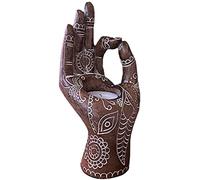 Buddha Hand Candle Holder, Hand Carved Buddha Hand Candle Holder, Lotus Gesture Resin Buddha Candle Holders for Bedroom Home Decoration